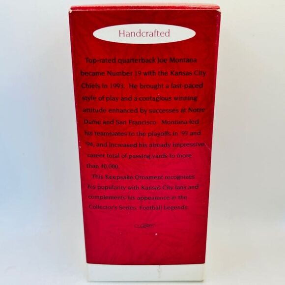 VINTAGE 1995 Hallmark Keepsake Ornament Joe Montana Kansas City Chiefs Football - Picture 6 of 6